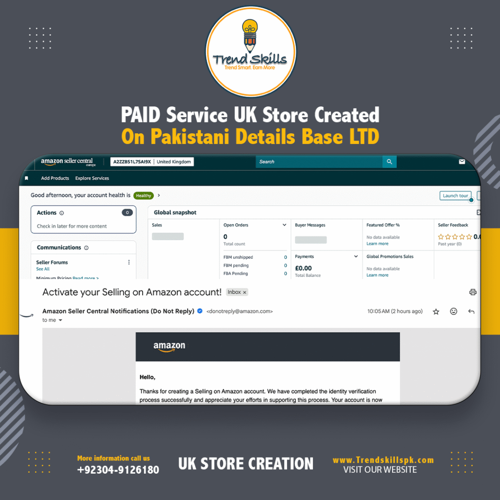 UK ltd Store creation work in uk market